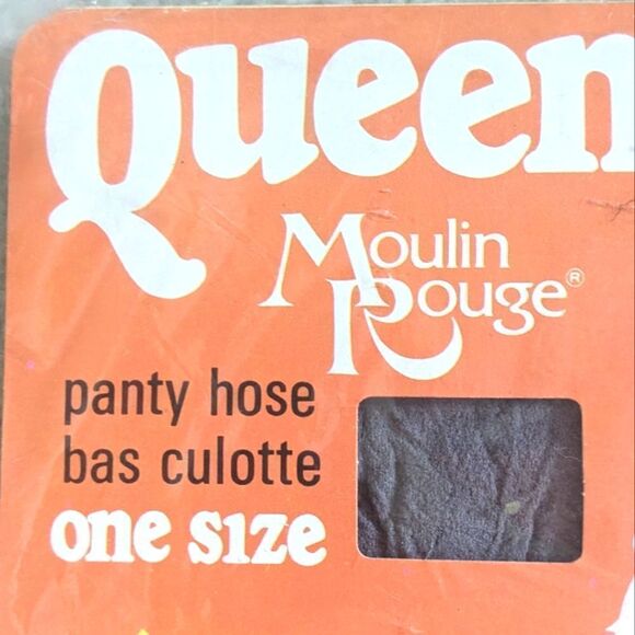 $5 Item! NWT Vintage Queen Size Moulin Rouge 160-200lb Double Mesh Pantyhose - Picture 2 of 11